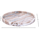  Color_Brown -- Barletta Brown Round Marble Tray IMAGE 5