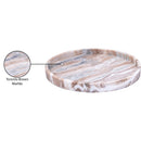  Color_Brown -- Barletta Brown Round Marble Tray IMAGE 6