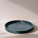  Color_Green -- Barletta Green Round Marble Tray IMAGE 2