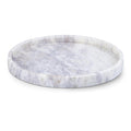  Color_White -- Barletta White Round Marble Tray IMAGE 1