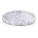  Color_White -- Barletta White Round Marble Tray IMAGE 1