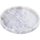  Color_White -- Barletta White Round Marble Tray IMAGE 3