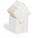  Color_Natural -- Quad Natural Travertine Decorative Cube IMAGE 1