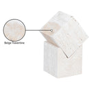  Color_Natural -- Quad Natural Travertine Decorative Cube IMAGE 6