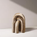  Color_Natural -- Arco Natural Travertine 3 pc Decorative Object IMAGE 2