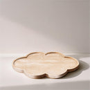  Color_Natural -- Rimini Natural Clover Shaped Travertine Tray IMAGE 2