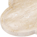  Color_Natural -- Rimini Natural Clover Shaped Travertine Tray IMAGE 4