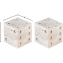  Meridian Dice Natural Travertine Decorative Dice IMAGE 4