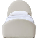  Meridian Andaz Beige Chenille Fabric Upholstered Twin Bed IMAGE 3