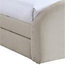  Meridian Andaz Beige Chenille Fabric Upholstered Twin Trundle Bed IMAGE 6