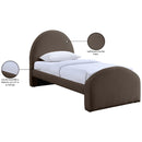 Meridian Andaz Brown Chenille Fabric Upholstered Twin Bed IMAGE 10
