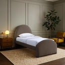  Color_Brown -- Andaz Brown Chenille Fabric Upholstered Twin Bed IMAGE 2