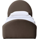  Meridian Andaz Brown Chenille Fabric Upholstered Twin Bed IMAGE 3