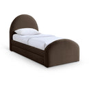  Color_Brown -- Andaz Brown Chenille Fabric Upholstered Twin Trundle Bed IMAGE 1