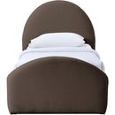  Color_Brown -- Andaz Brown Chenille Fabric Upholstered Twin Trundle Bed IMAGE 3