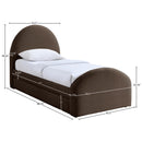  Meridian Andaz Brown Chenille Fabric Upholstered Twin Trundle Bed IMAGE 9