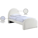  Color_Cream -- Andaz Cream Chenille Fabric Upholstered Twin Bed IMAGE 10