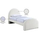  Meridian Andaz Cream Chenille Fabric Upholstered Twin Bed IMAGE 10