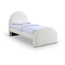  Color_Cream -- Andaz Cream Chenille Fabric Upholstered Twin Bed IMAGE 1