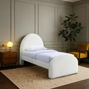  Color_Cream -- Andaz Cream Chenille Fabric Upholstered Twin Bed IMAGE 2