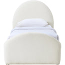  Color_Cream -- Andaz Cream Chenille Fabric Upholstered Twin Bed IMAGE 3