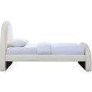  Color_Cream -- Andaz Cream Chenille Fabric Upholstered Twin Bed IMAGE 4