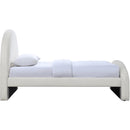  Meridian Andaz Cream Chenille Fabric Upholstered Twin Bed IMAGE 4
