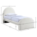  Color_Cream -- Andaz Cream Chenille Fabric Upholstered Twin Bed IMAGE 9