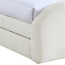  Color_Cream -- Andaz Cream Chenille Fabric Upholstered Twin Trundle Bed IMAGE 6