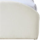  Color_Cream -- Andaz Cream Chenille Fabric Upholstered Twin Trundle Bed IMAGE 7