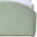  Meridian Andaz Mint Chenille Fabric Upholstered Twin Bed IMAGE 7