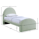  Meridian Andaz Mint Chenille Fabric Upholstered Twin Bed IMAGE 9