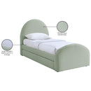  Color_Mint -- Andaz Mint Chenille Fabric Upholstered Twin Trundle Bed IMAGE 10