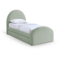  Color_Mint -- Andaz Mint Chenille Fabric Upholstered Twin Trundle Bed IMAGE 1