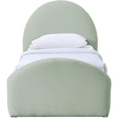  Color_Mint -- Andaz Mint Chenille Fabric Upholstered Twin Trundle Bed IMAGE 3