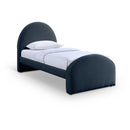  Meridian Andaz Navy Chenille Fabric Upholstered Twin Bed IMAGE 1