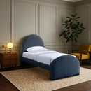  Color_Navy -- Andaz Navy Chenille Fabric Upholstered Twin Bed IMAGE 2
