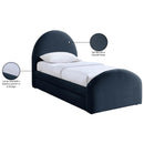  Color_Navy -- Andaz Navy Chenille Fabric Upholstered Twin Trundle Bed IMAGE 10