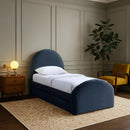  Color_Navy -- Andaz Navy Chenille Fabric Upholstered Twin Trundle Bed IMAGE 2