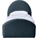  Color_Navy -- Andaz Navy Chenille Fabric Upholstered Twin Trundle Bed IMAGE 3