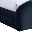 Color_Navy -- Andaz Navy Chenille Fabric Upholstered Twin Trundle Bed IMAGE 6