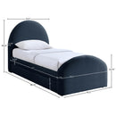  Color_Navy -- Andaz Navy Chenille Fabric Upholstered Twin Trundle Bed IMAGE 9