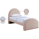  Meridian Andaz Pink Chenille Fabric Upholstered Twin Bed IMAGE 10