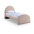  Color_Pink -- Andaz Pink Chenille Fabric Upholstered Twin Bed IMAGE 1