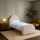  Color_Pink -- Andaz Pink Chenille Fabric Upholstered Twin Bed IMAGE 2
