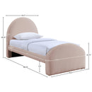  Color_Pink -- Andaz Pink Chenille Fabric Upholstered Twin Bed IMAGE 9