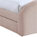  Color_Pink -- Andaz Pink Chenille Fabric Upholstered Twin Trundle Bed IMAGE 6