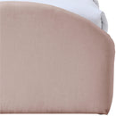  Color_Pink -- Andaz Pink Chenille Fabric Upholstered Twin Trundle Bed IMAGE 7