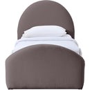  Color_Purple -- Andaz Purple Chenille Fabric Upholstered Twin Trundle Bed IMAGE 3