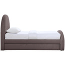  Color_Purple -- Andaz Purple Chenille Fabric Upholstered Twin Trundle Bed IMAGE 4